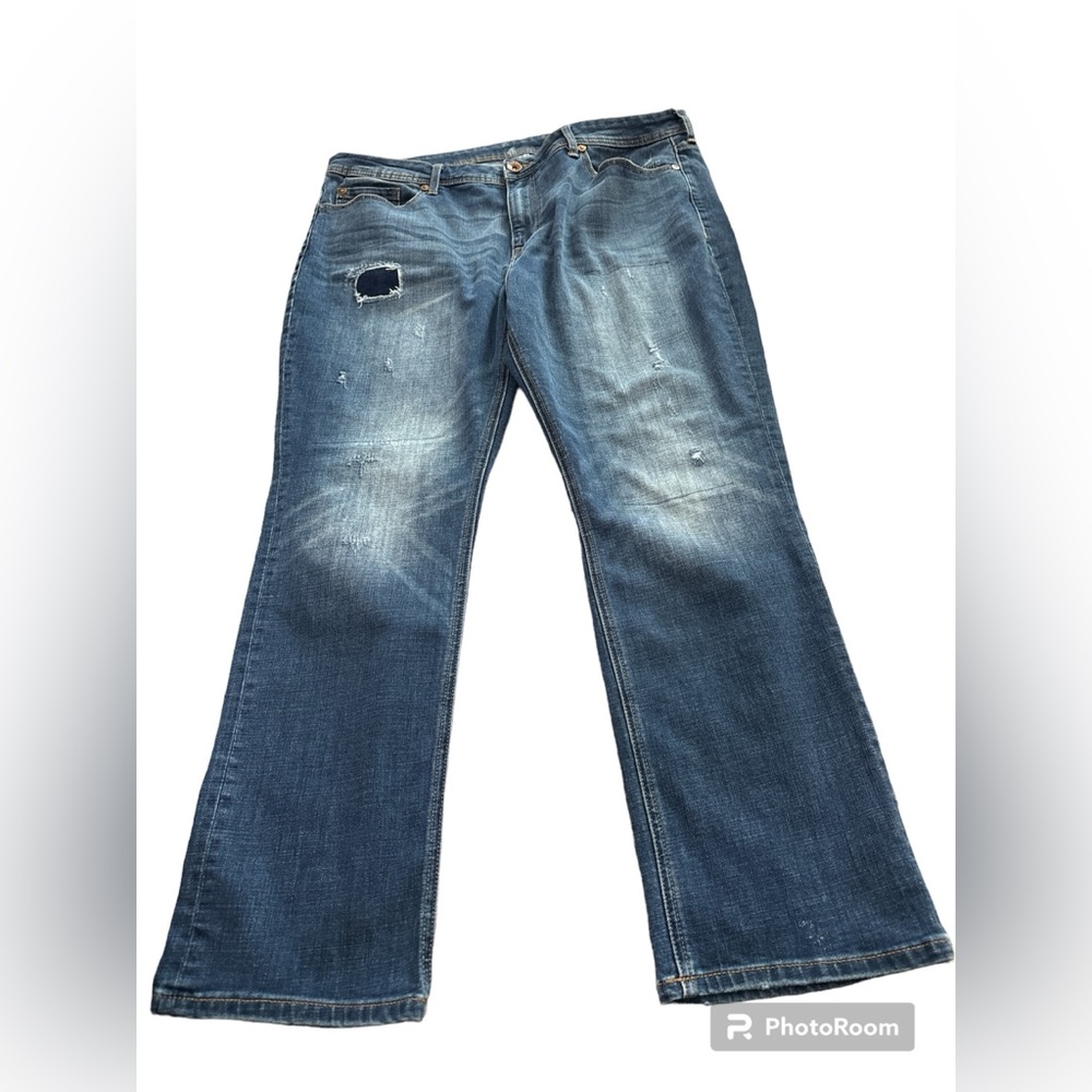 Seven 7 Jeans Slim Fit Mens‎ Size 40x30 Medium Wash Destressed Denim